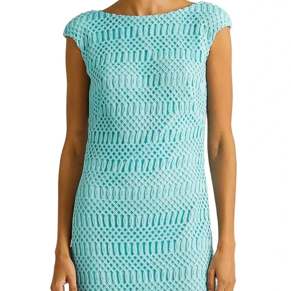 Ralph Lauren Dress Blue crochet Knit